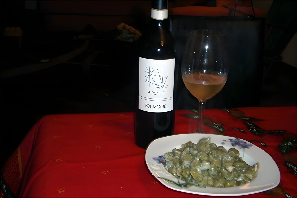 Fiocchetti ricotta e spinaci with Greco di Tufo 2013